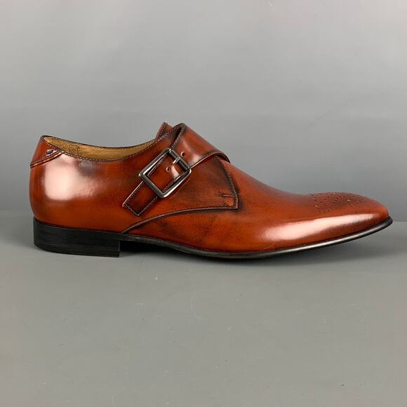 PS by PAUL SMITH Size 8.5 Brown Antique Leather Monk Strap Loafers main image 3